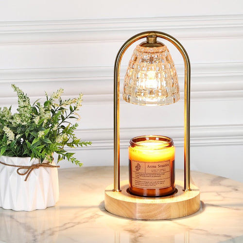 European Gate Style Crystal Electric Candle Warmer with Dimmable Switch & Timer