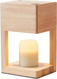 Wooden Electric Candle Warmer with Dimmable Switch & Timer