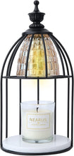 Load image into Gallery viewer, Black Cage with Marble Base Electric Candle Warmer with Dimmable Switch &amp; Timer