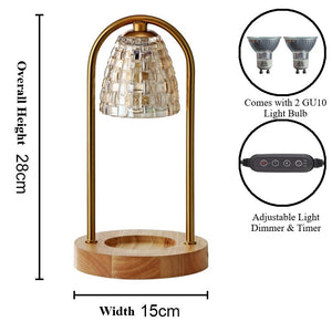 European Gate Style Crystal Electric Candle Warmer with Dimmable Switch & Timer