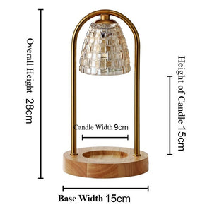 European Gate Style Crystal Electric Candle Warmer with Dimmable Switch & Timer