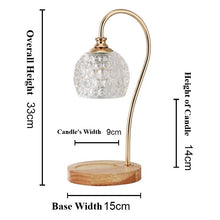 Load image into Gallery viewer, Crystal Shade with Wooden Base Electric Candle Warmer with Dimmable Switch &amp; Timer