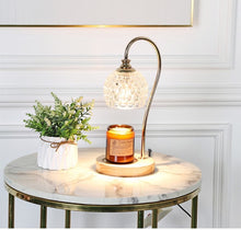 Load image into Gallery viewer, Crystal Shade with Wooden Base Electric Candle Warmer with Dimmable Switch &amp; Timer